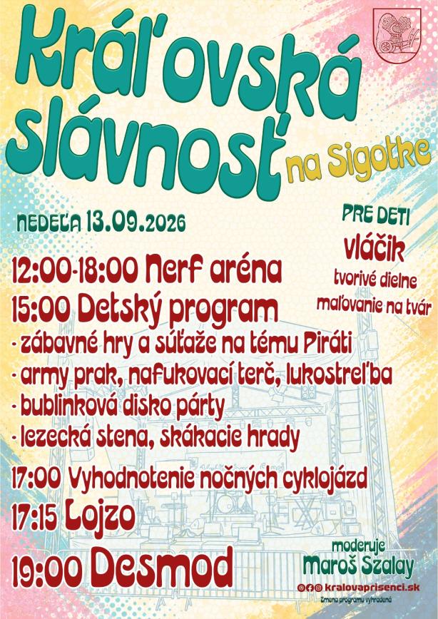 Program nedeľa 13.09.2026 Kráľováská slávnosť